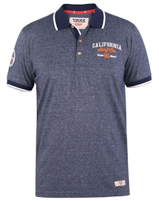 D555 Hatfield Polo With Sleve Badge And Chest Embroidery Navy Twist